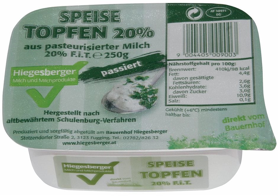 Hiegesberger Speisetopfen 20% F.i.T. passiert 250 G