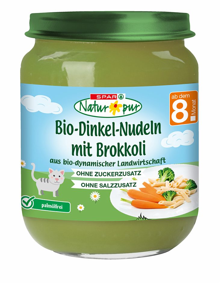 SPAR Natur*pur Bio-Dinkel-Nudeln mit Brokkoli 220 G