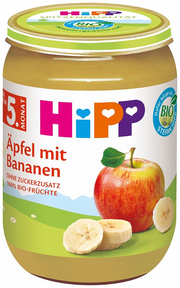Hipp Bio-Gläschen Äpfel mit Bananen 190 G