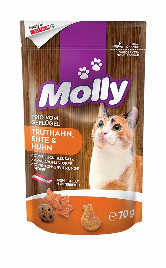 Molly Trio vom Geflügel Truthahn, Ente & Huhn 70 G