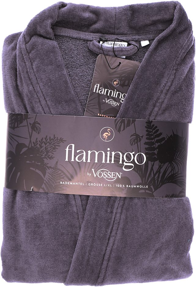 Flamingo by Vossen Bademantel Graphit L/XL