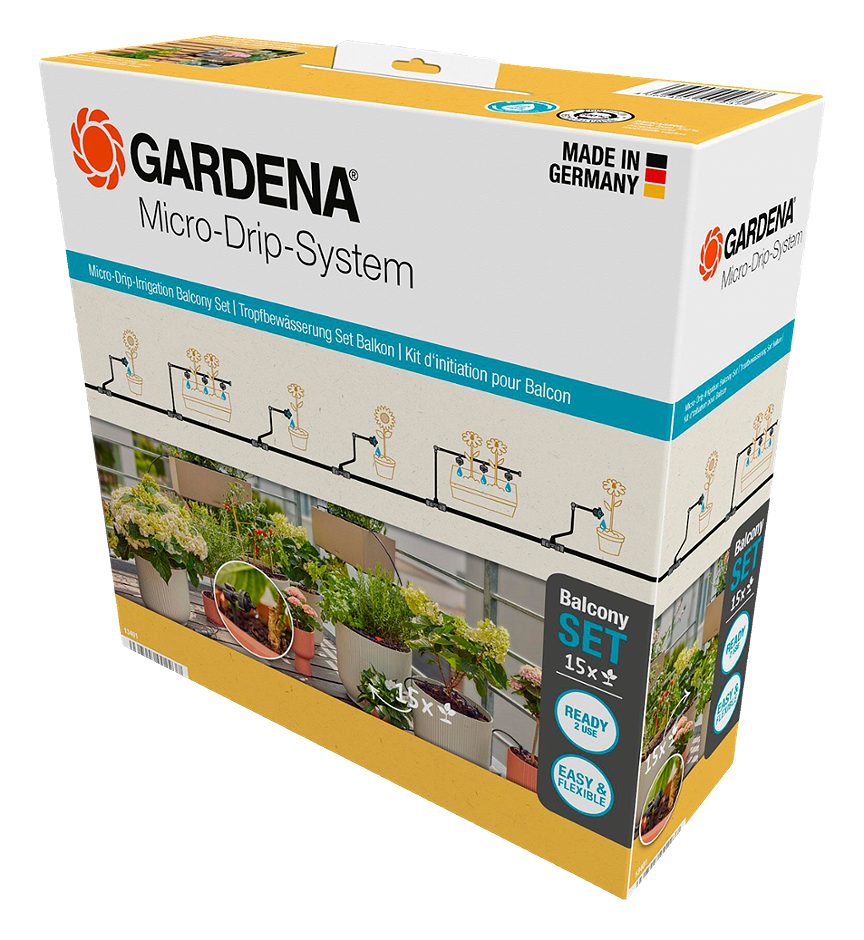 Gardena Tropfbewässerung Micro-Drip-System Set Balkon (15 Pflanzen)