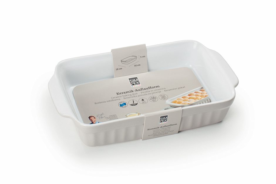 SIMPEX COLOR Auflaufform M Keramik beige 30 x 18 x 5 cm