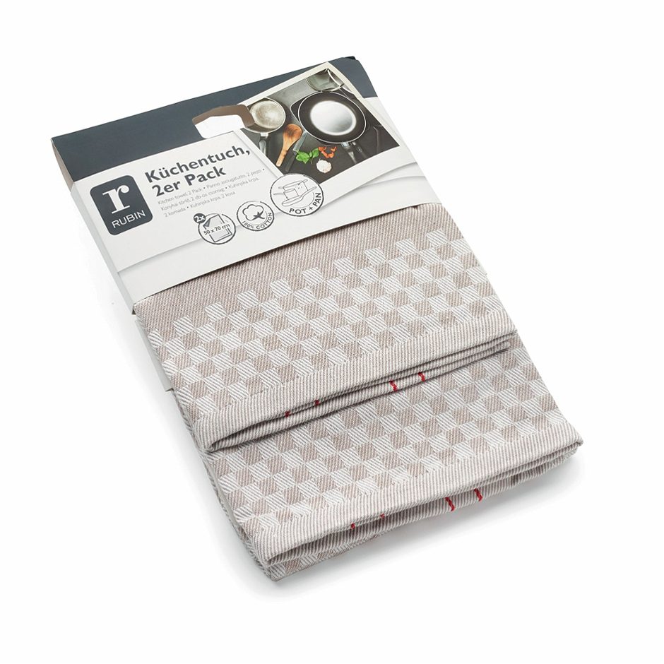 RUBIN Küchentuch Taupe 2er Pack