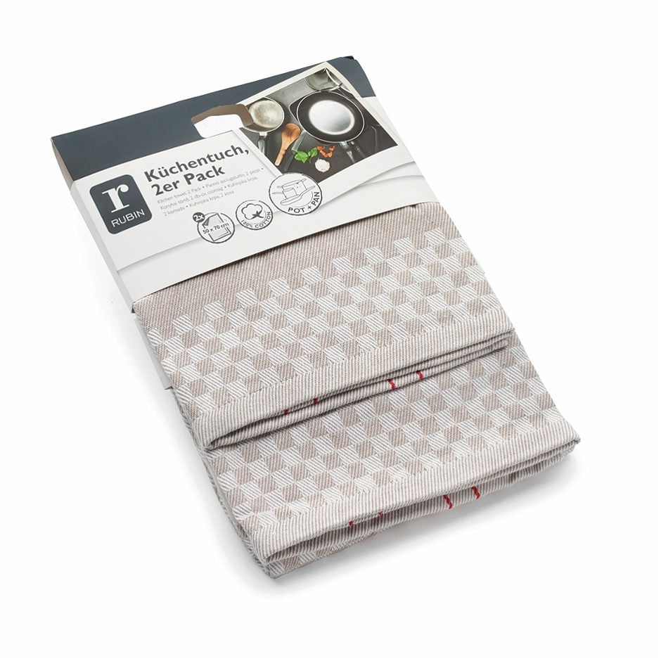 RUBIN Küchentuch Taupe 2er Pack