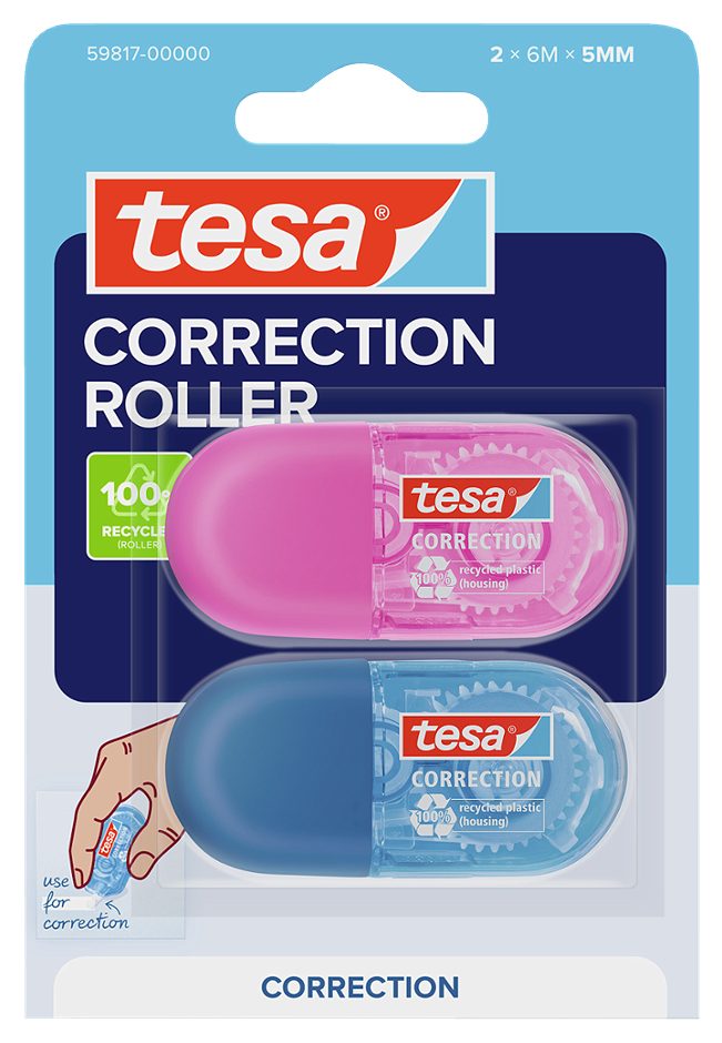 Tesa Mini Korrekturroller 6m x 5mm 2 Stück