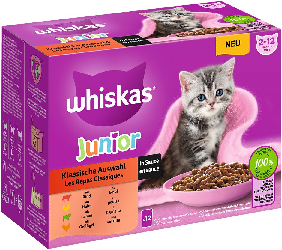Whiskas Katzennahrung Klassische Auswahl Junior 12x85g 1,02 KG