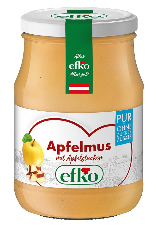 Efko Apfelmus pur mit Apfelstücke 350 G
