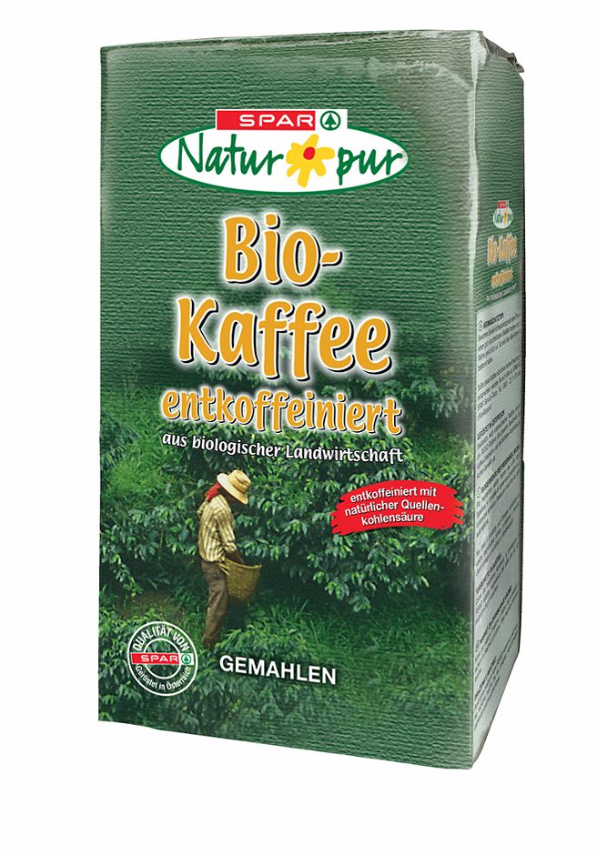 SPAR Natur*pur Bio-Kaffee entkoffeiniert gemahlen 500 G