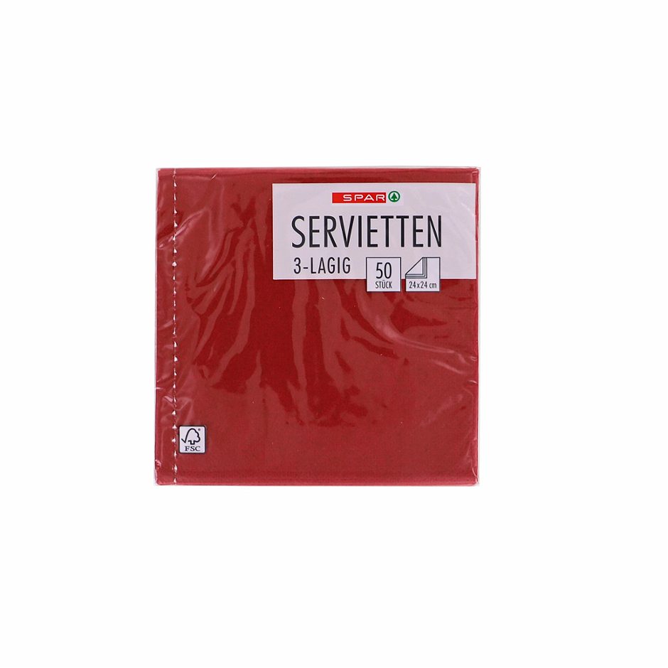 SPAR Servietten 24x24 bordeaux 50 Stück