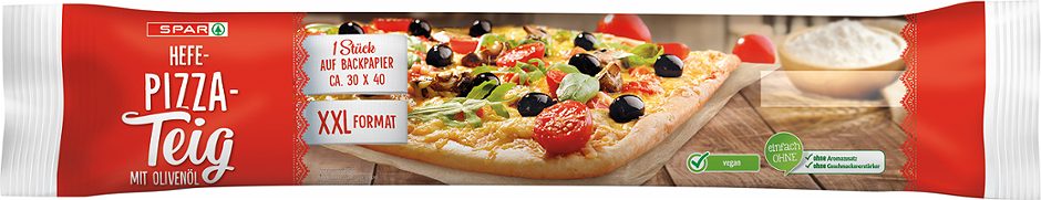 SPAR Hefe-Pizzateig mit Olivenöl - XXL 1 Stück 550 G