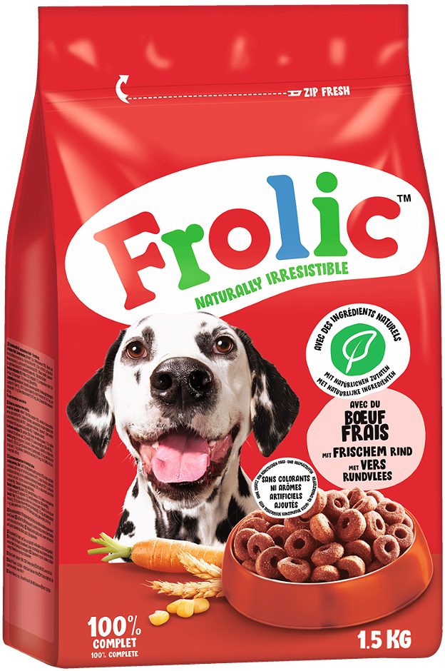 Frolic Complete & Balanced Hundetrockennahrung Rind, Karotten & Getreide 1,5 KG