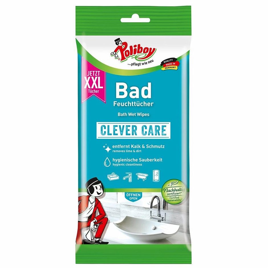 Poliboy Clever Care XXL-Feuchttücher Bad 24 Stück
