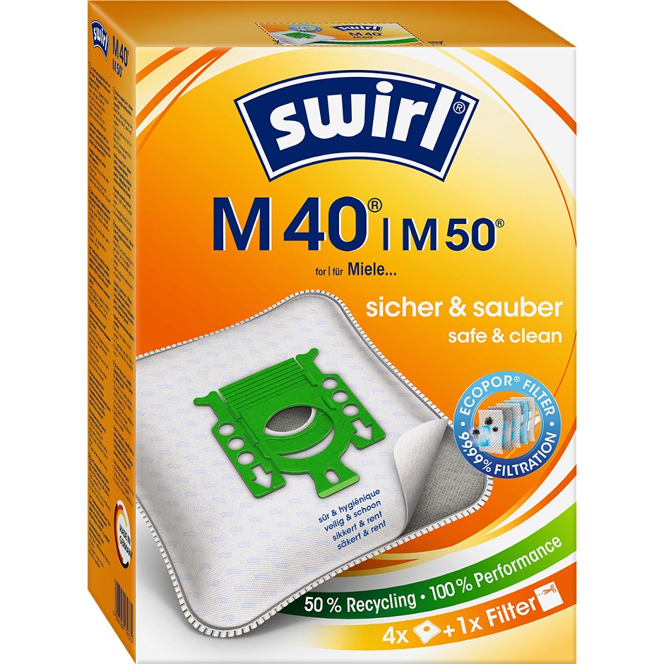 Swirl Staubsaugerbeutel M40/M50 4 Stück