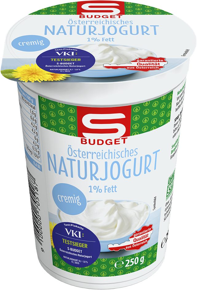 S-BUDGET Österreichisches Naturjogurt 1% Fett 250 G