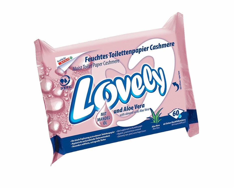 Lovely Feuchtes Toilettenpapier mit Cahmere und Aloe Vera 60 Stück