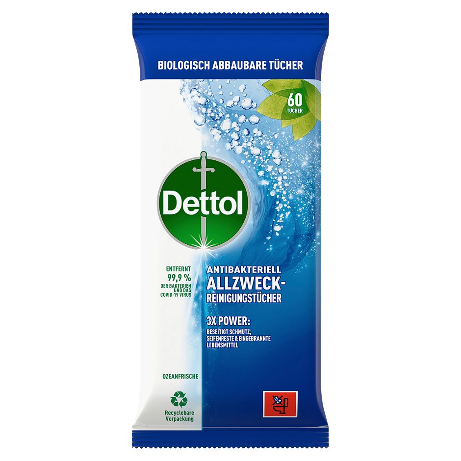 Dettol Allzweck-Reinigungstücher Ozeanfrisch 60 Tücher