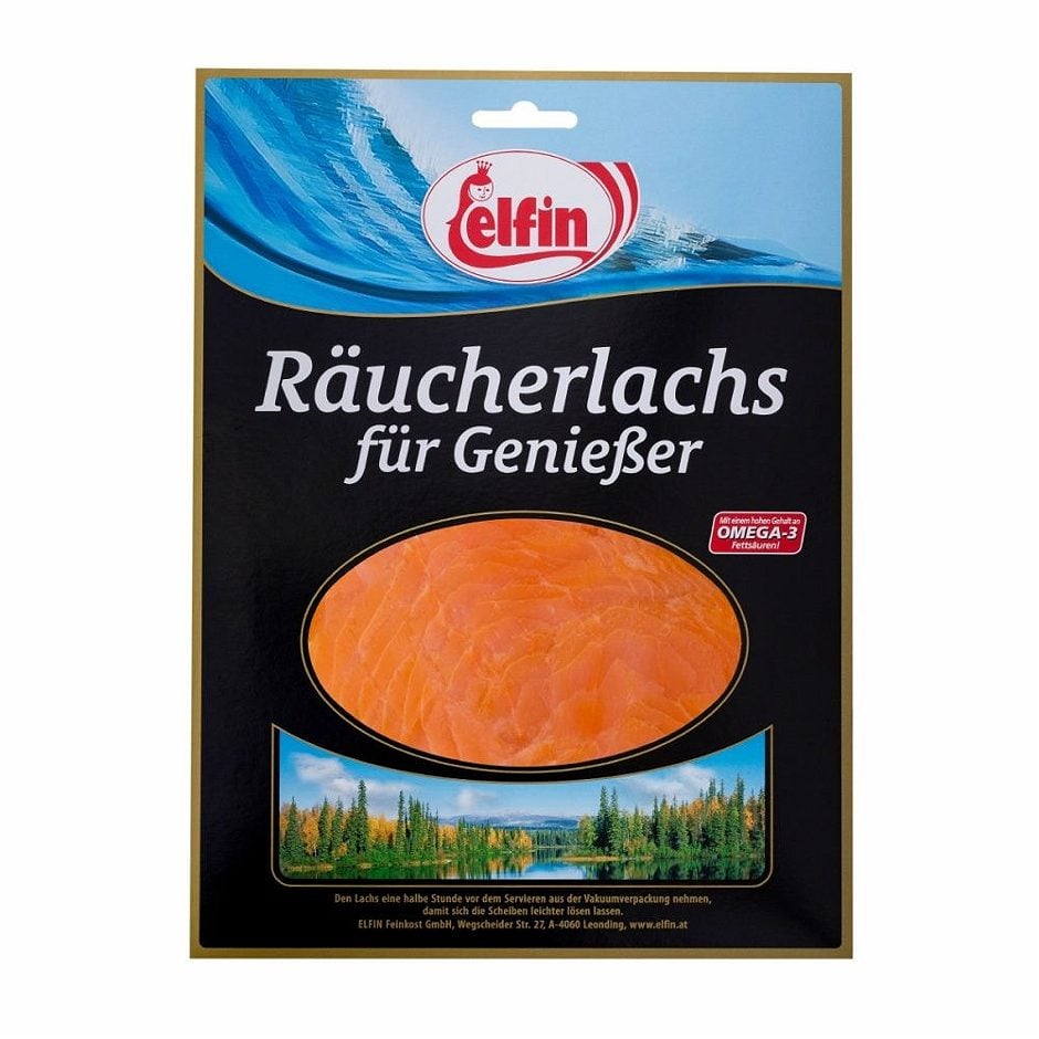 Elfin Räucherlachs für Genießer Räucherlachs vorgeschnitten 150 G