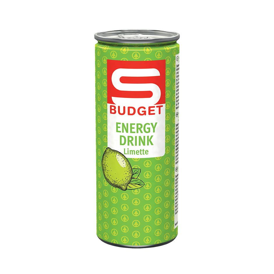 S-BUDGET Energy Drink Limette 250 ML EINWEG mit Pfand