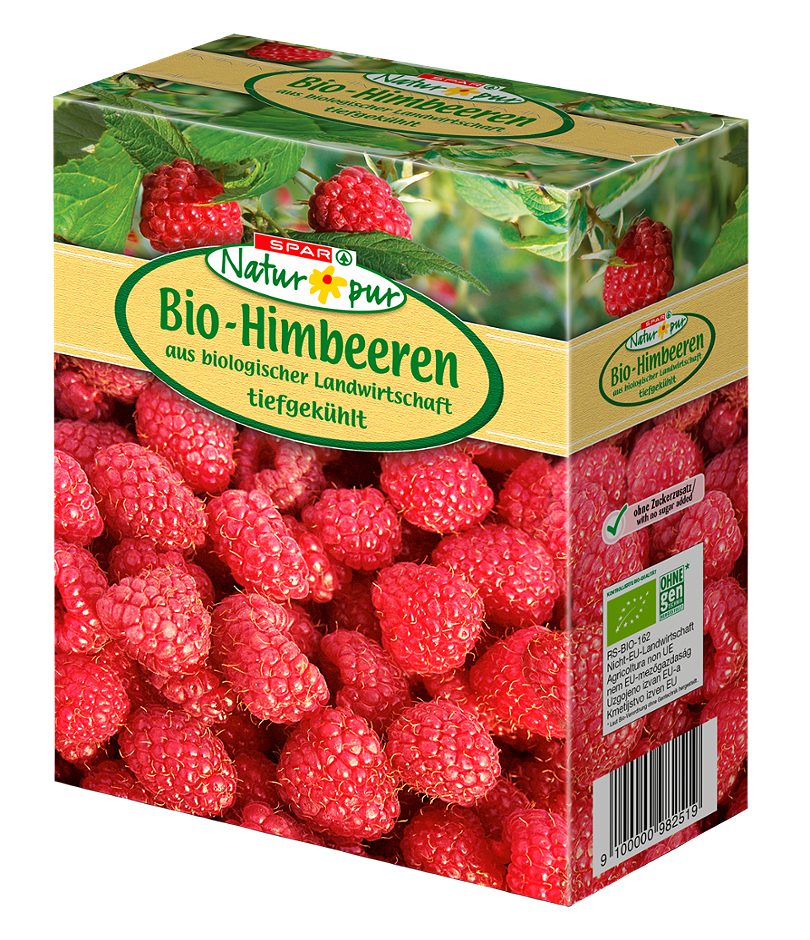SPAR Natur*pur Bio-Himbeeren tiefgekühlt 250 G