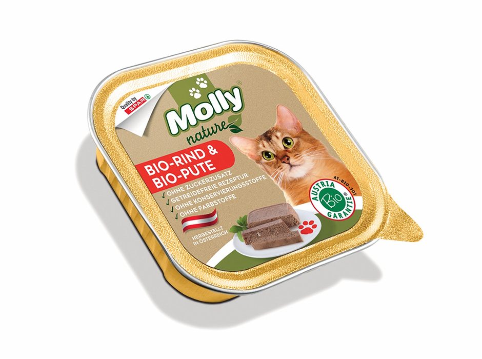 Molly nature Katzennahrung Bio Rind+Pute 100 G