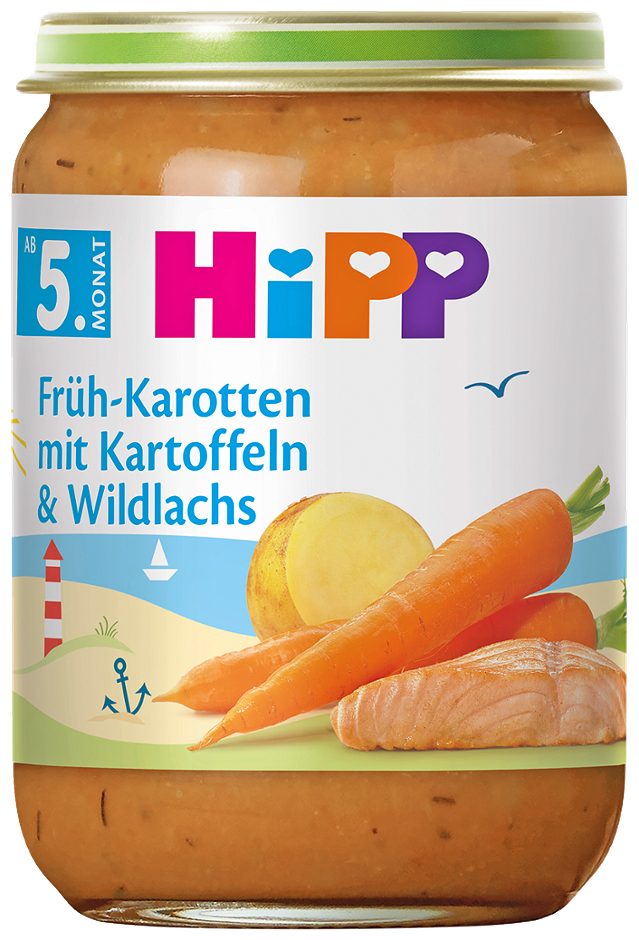 Hipp Früh-Karotten mit Kartoffeln und Wildlachs 190 G