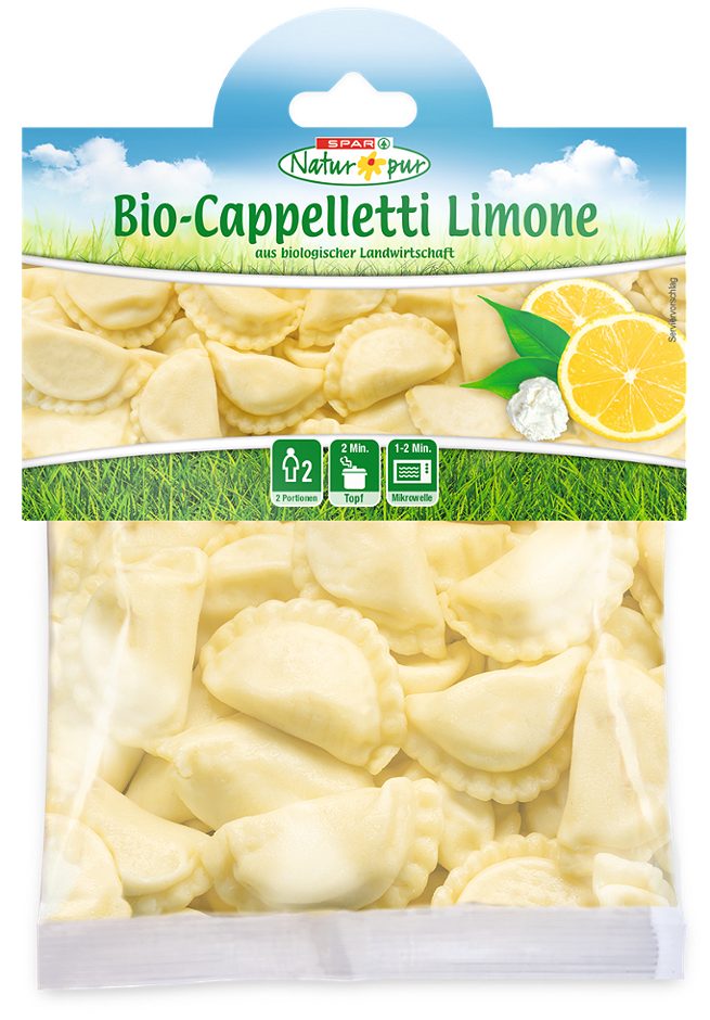 SPAR Natur*pur Bio-Cappelletti Limone 2 Portionen 250 G