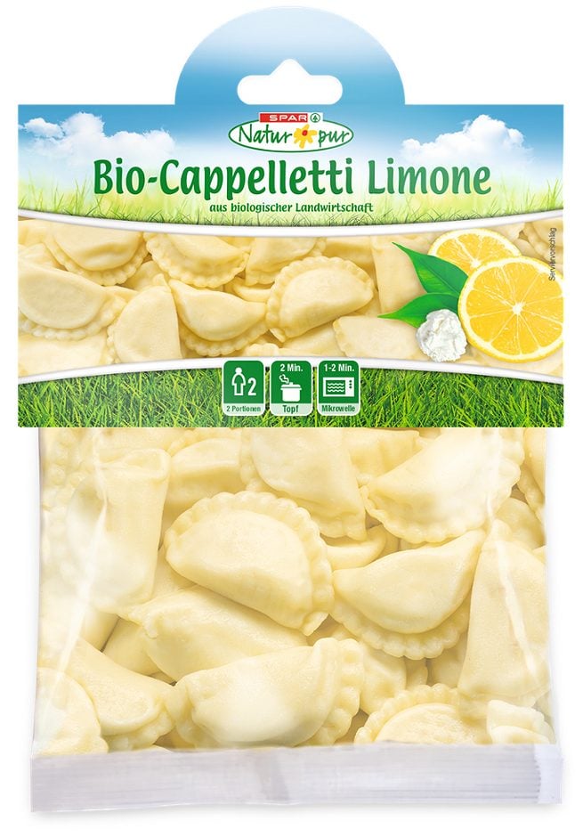 SPAR Natur*pur Bio-Cappelletti Limone 2 Portionen 250 G