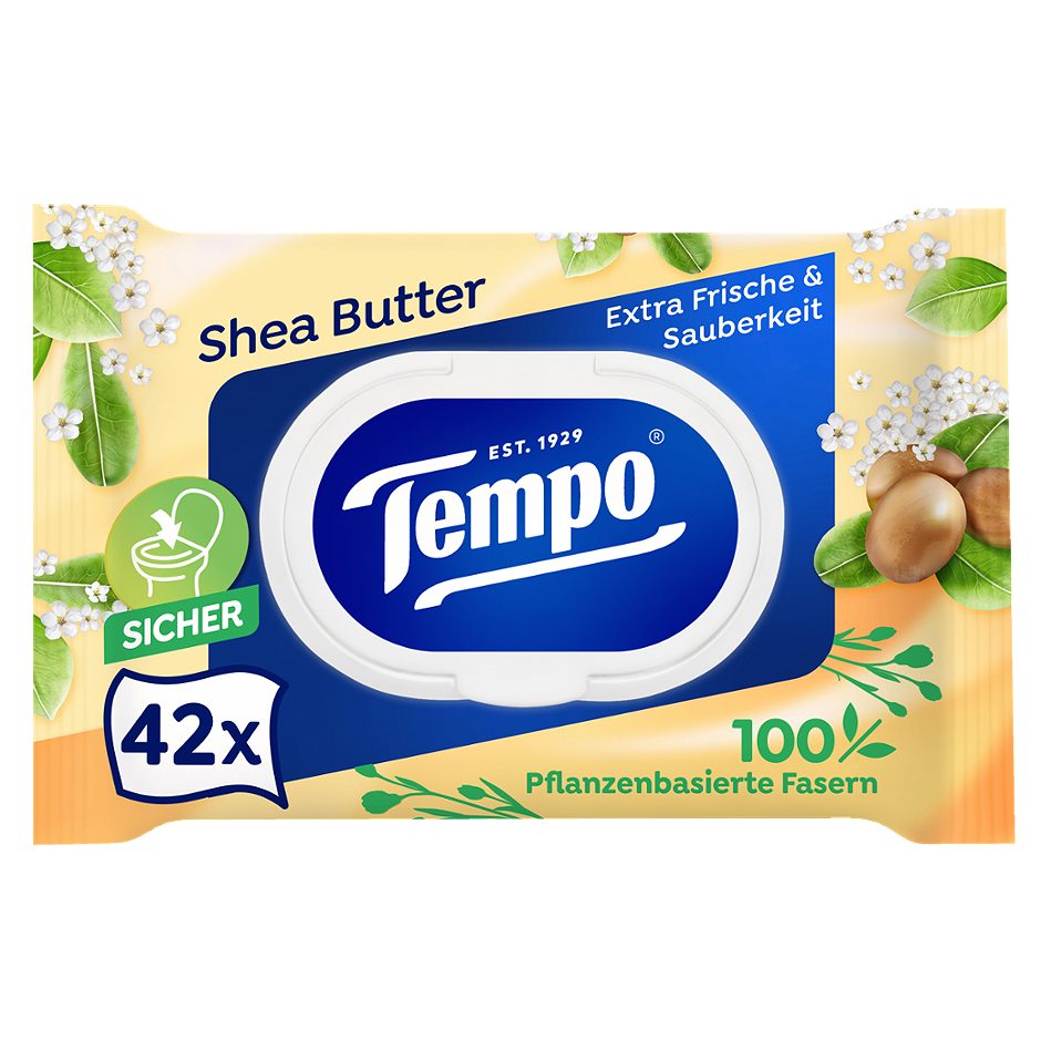 Tempo Feuchte Toilettentücher Avocado & Shea Butter 42 Stück