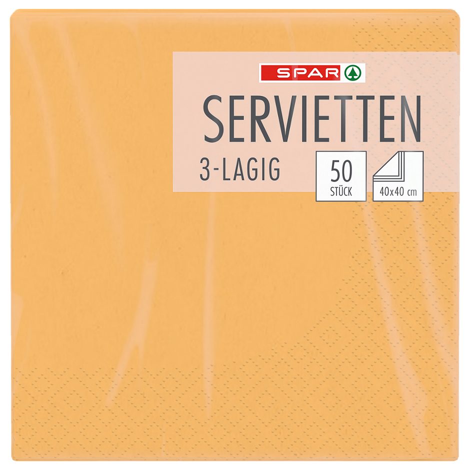 SPAR Servietten 40x40cm orange 50 Stück