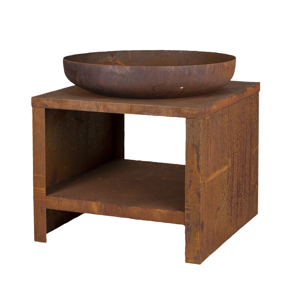Esschert Design Feuerschale inkl. Holzfach 60 cm Rost