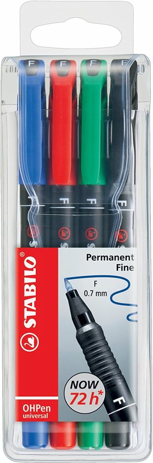 STABILO Folienstifte permanent 4 Stück