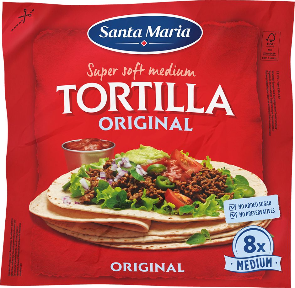 Santa Maria Tex Mex Original Soft Tortilla Medium Size 8 Stück 320 G