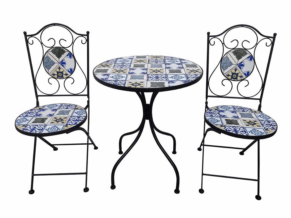 SIMPEX BASIC Mosaik Bistro Set Bunt 3 Teilig