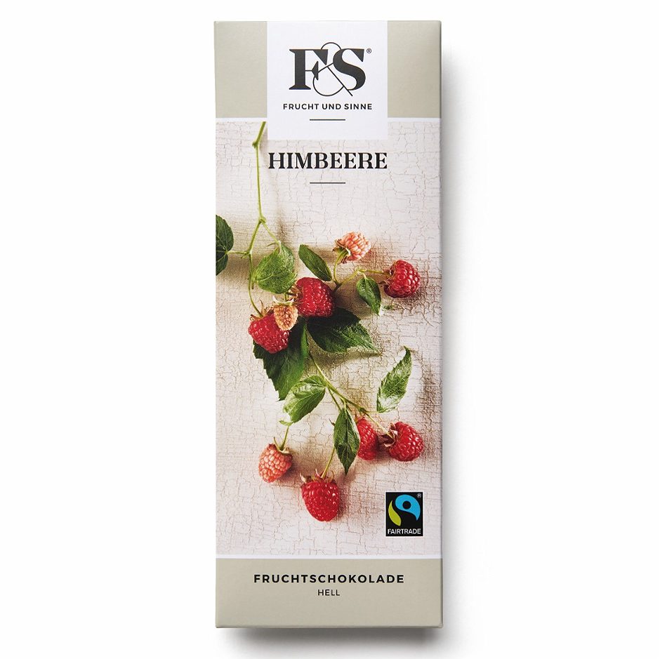Frucht & Sinne Fruchtschokolade Helle Himbeere 50 G