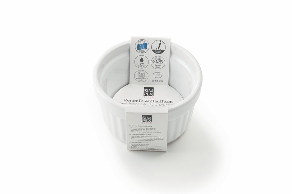 SIMPEX COLOR Auflaufform Keramik weiss 9,5 cm
