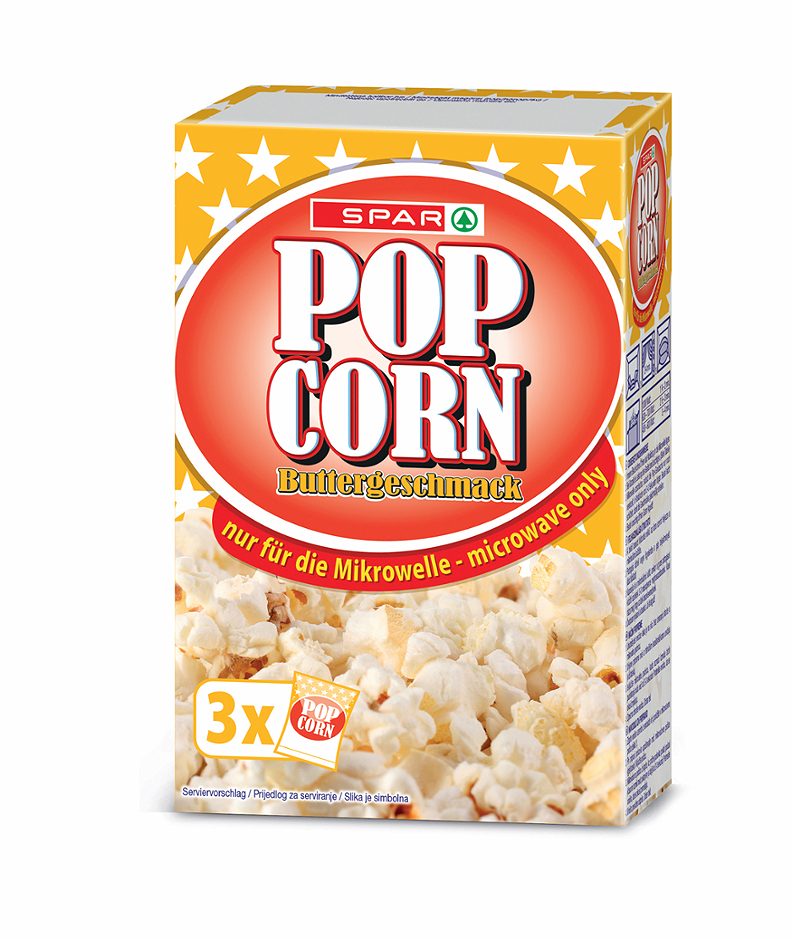 SPAR Mikrowellen Popcorn mit Buttergeschmack 3 x 100g 300 G