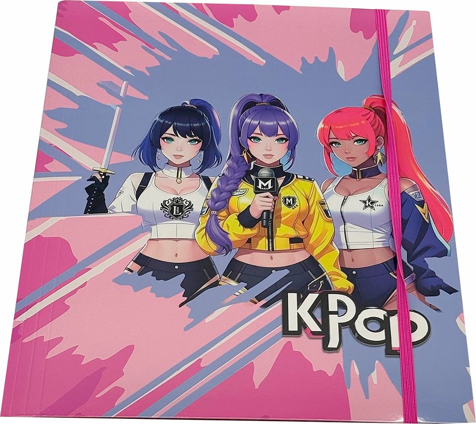Gummizugmappe A4, K-POP, pink/lila