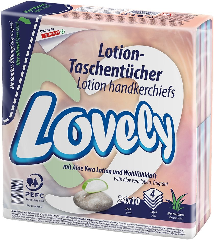 Lovely Lotion-Taschentücher 24 x 10 Stück