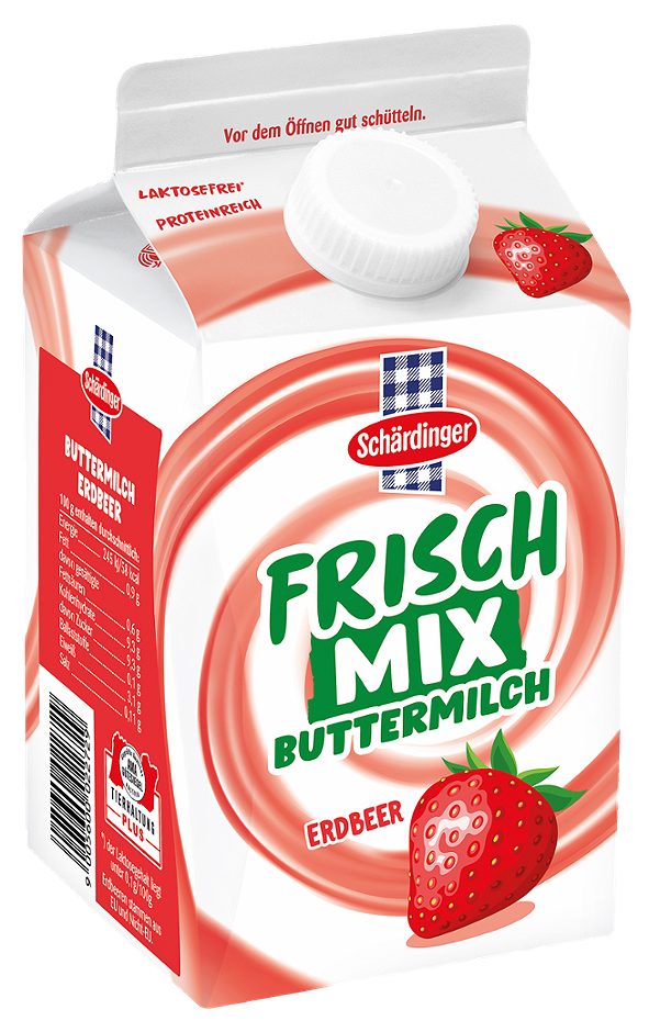 Schärdinger frisch mix Buttermilch Erdbeer 500 G EINWEG ohne Pfand