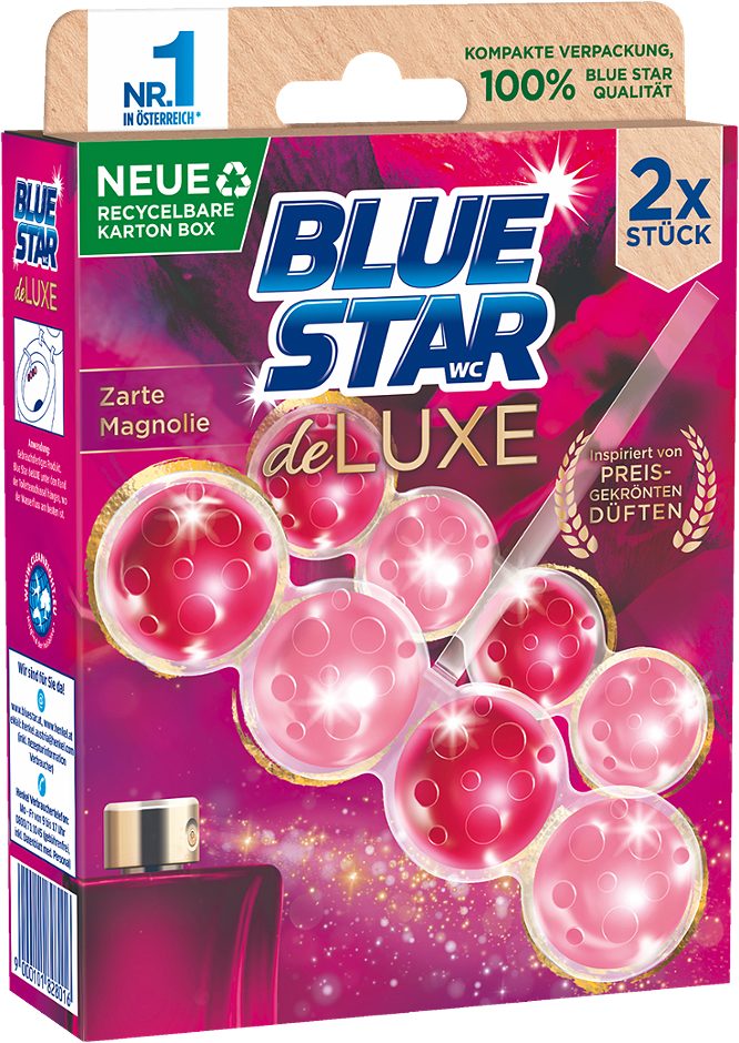 Blue Star de luxe WC-Spüler Zarte Magnolie 2 x 50g