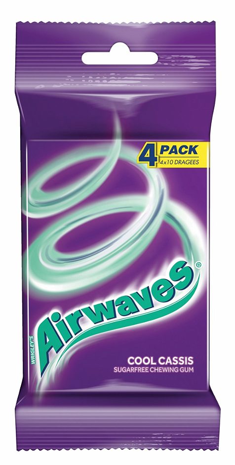 Wrigley Airwaves Kaugummi Cool Cassis 4 x 10 Dragees 56 G