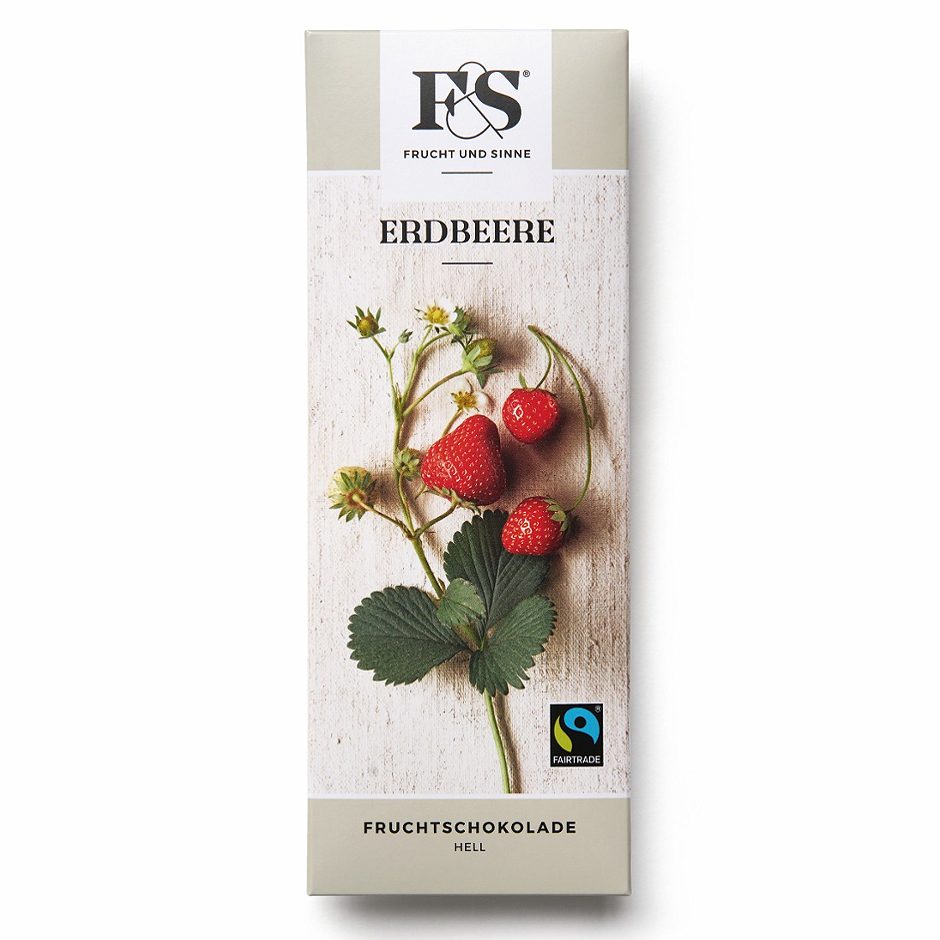 Frucht & Sinne Fruchtschoklade Helle Erdbeere 50 G