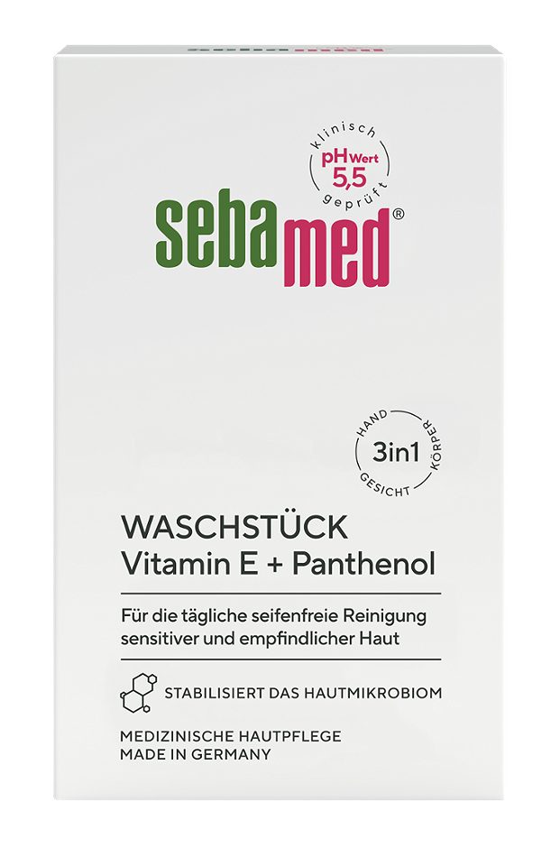 sebamed Seifenfreies Waschstück Vitamin E + Panthenol 150g