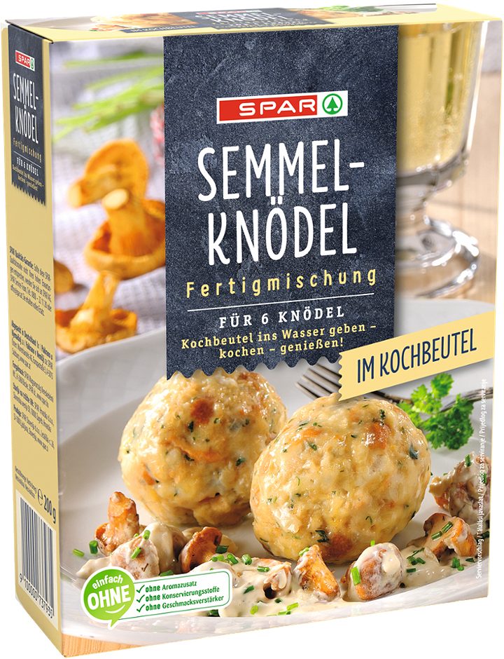 SPAR Semmelknödel im Kochbeutel 6 Stück 200 G