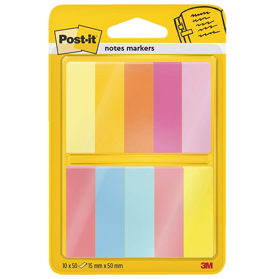 Post it Haftstreifen verschiedene Farben 10 x 50 Blatt