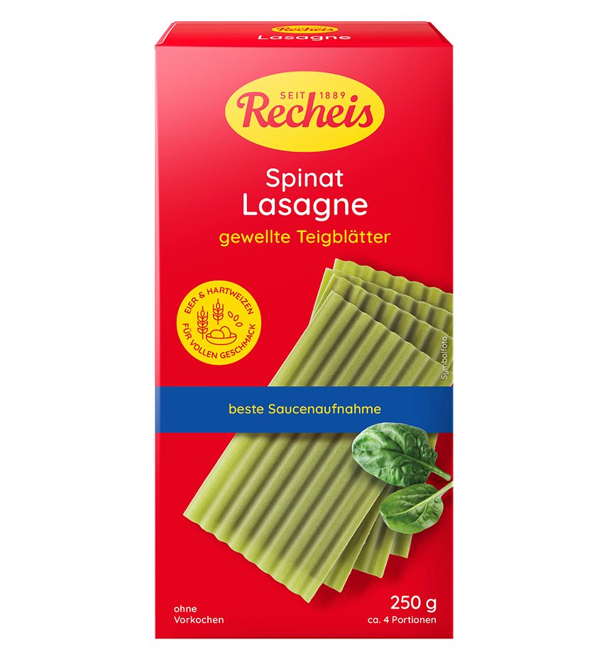 Recheis Lasagneblätter Spinat 250 G