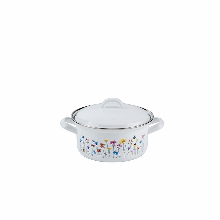 Riess Kasserolle Flora mit Deckel 16 cm