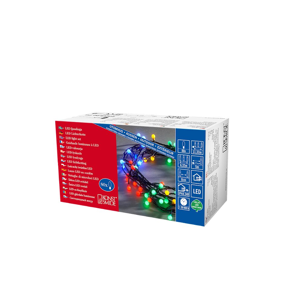 Konstsmide Globelichterkette bunt