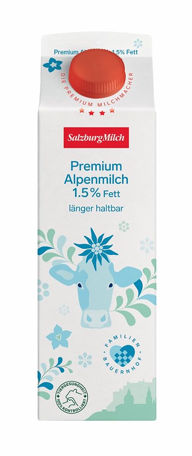SalzburgMilch Premium Alpenmilch 1,5% Fett länger haltbar 1 L EINWEG ohne Pfand